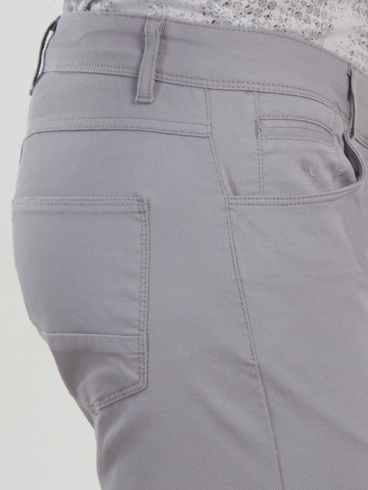 Lila Düz Dokuma Slim Fit Casual Pamuk Karışımlı Pantolon
