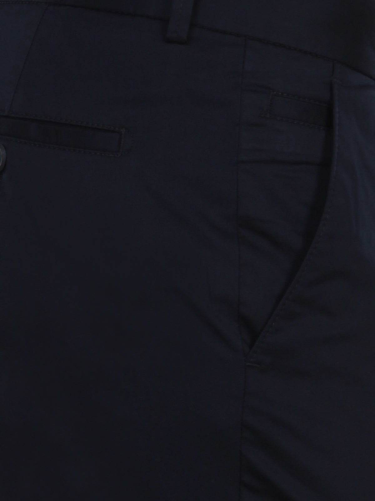 Lacivert Düz Dokuma Fitted Fit Casual Pamuk Karışımlı Pantolon