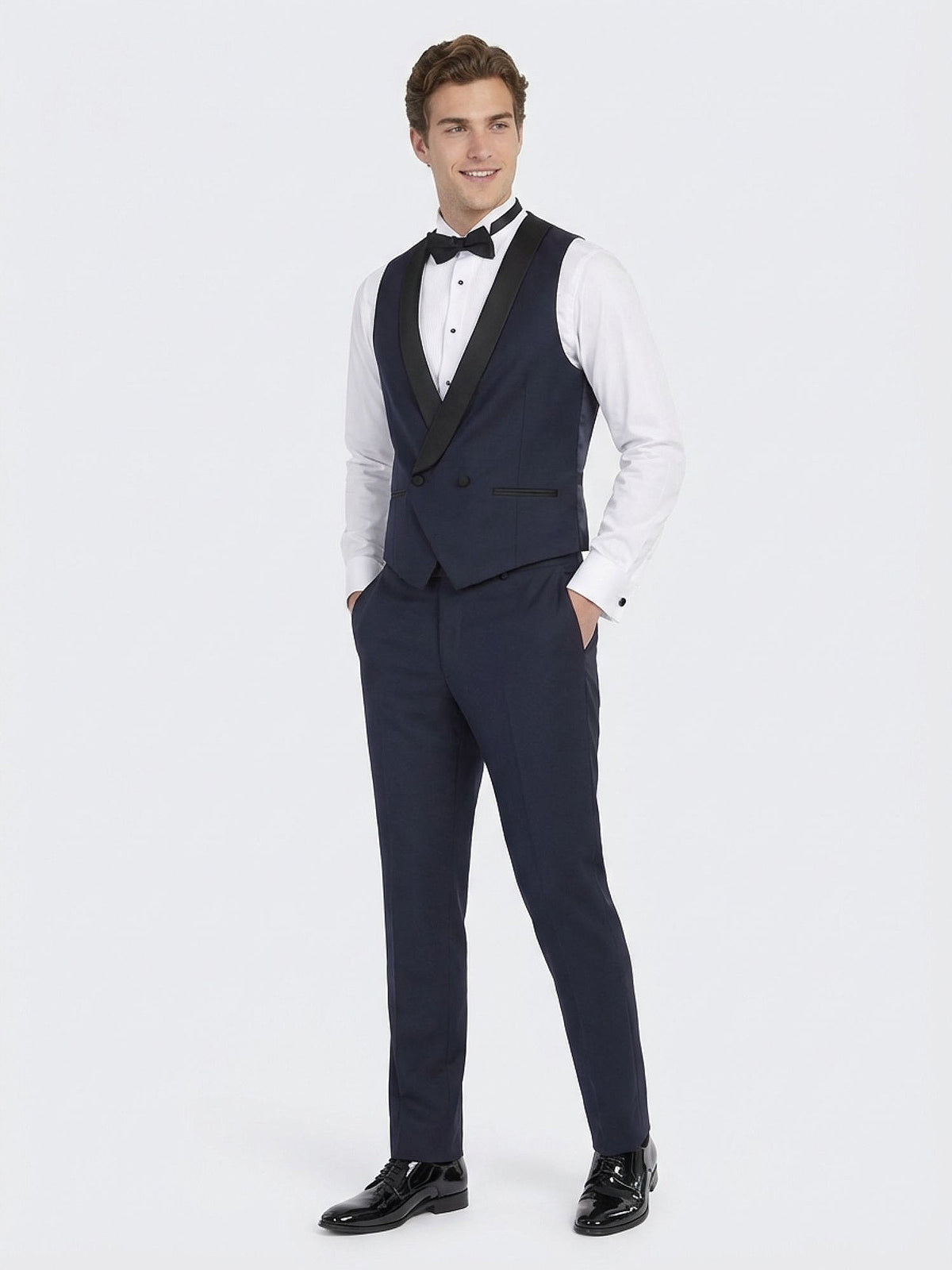 Saks Slim Fit Şal Yaka Klasik Yelek