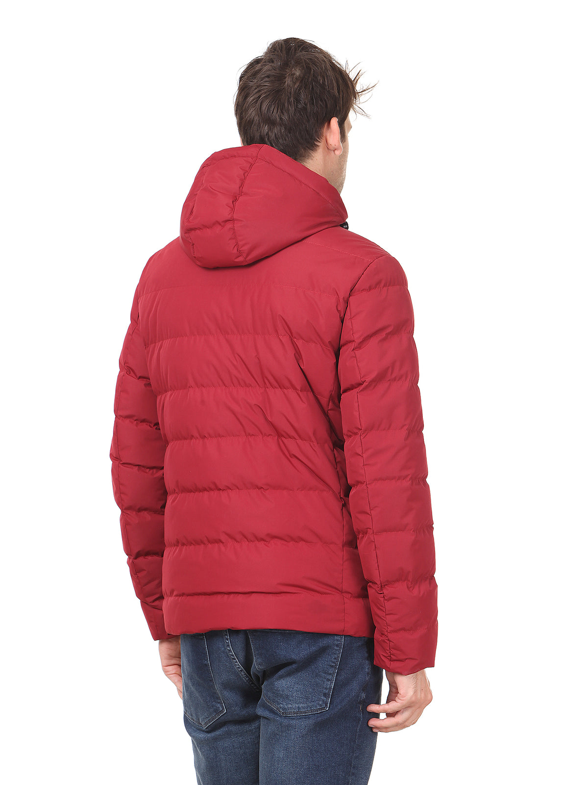 Kırmızı Regular Fit Casual Dokuma Mont