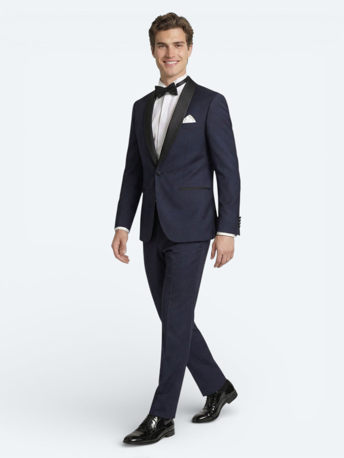 Saks Düz Slim Fit Şal Yaka Dokuma Smokin Takım Elbise