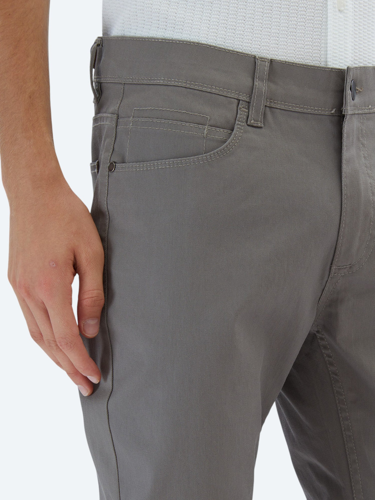Vizon Düz Dokuma Fitted Fit Casual Pamuk Karışımlı Pantolon