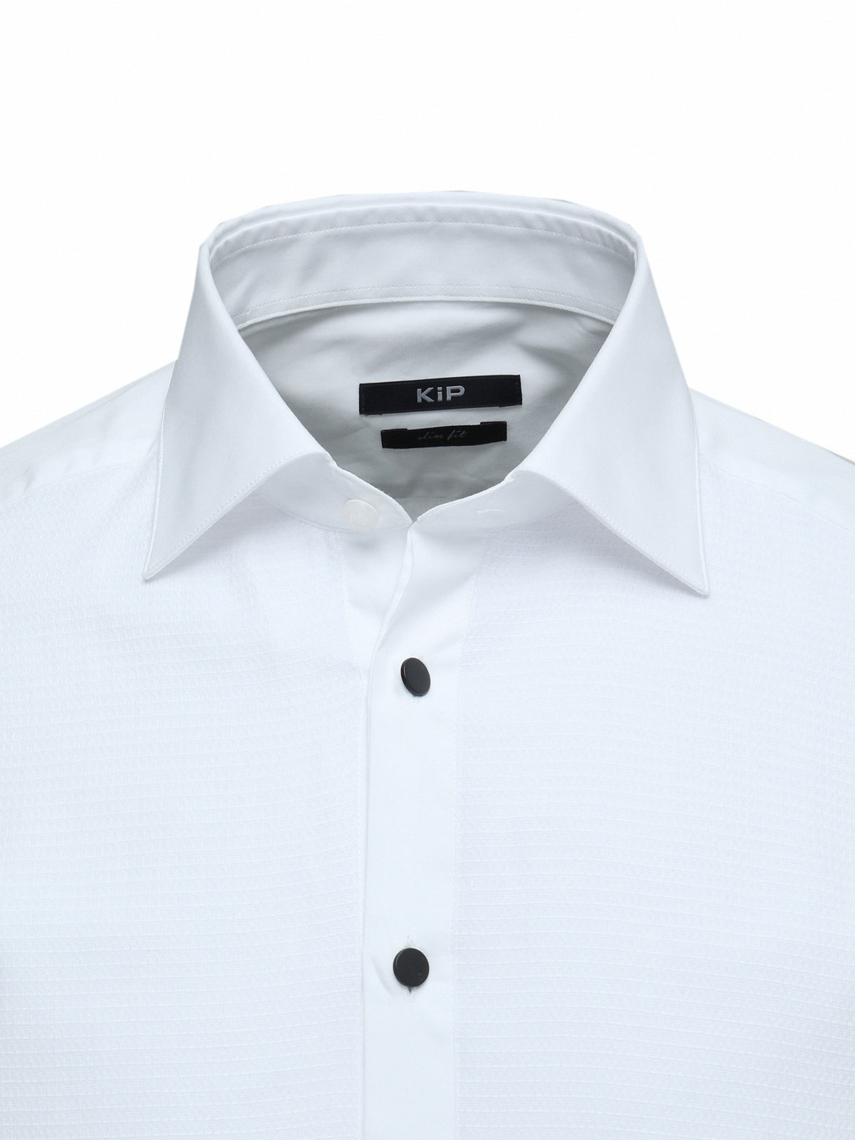 Beyaz Düz Slim Fit Duble Manşet Klasik Yaka Smokin Gömlek