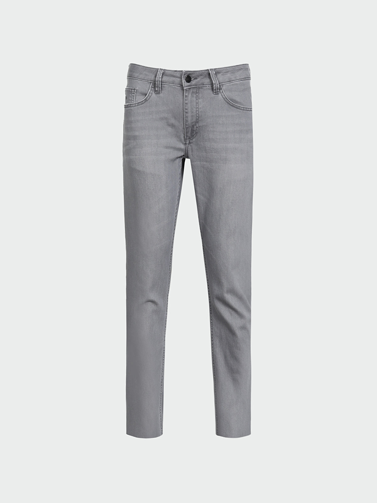 Gri Slim Fit Denim Pamuk Karışımlı Pantolon
