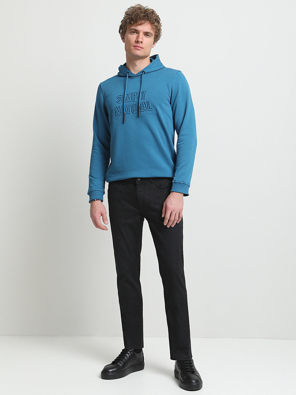 Antrasit Düz Denim Regular Fit Casual Pamuk Karışımlı Pantolon