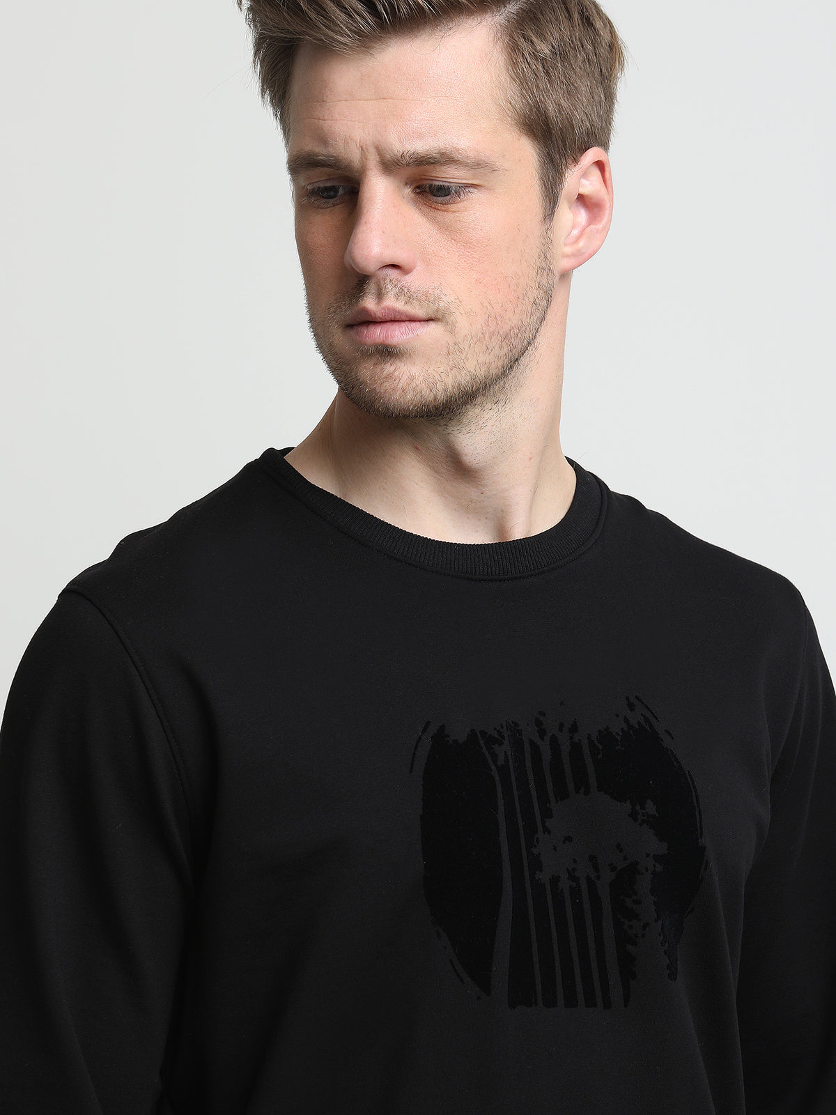 Siyah Baskılı Sweatshirt