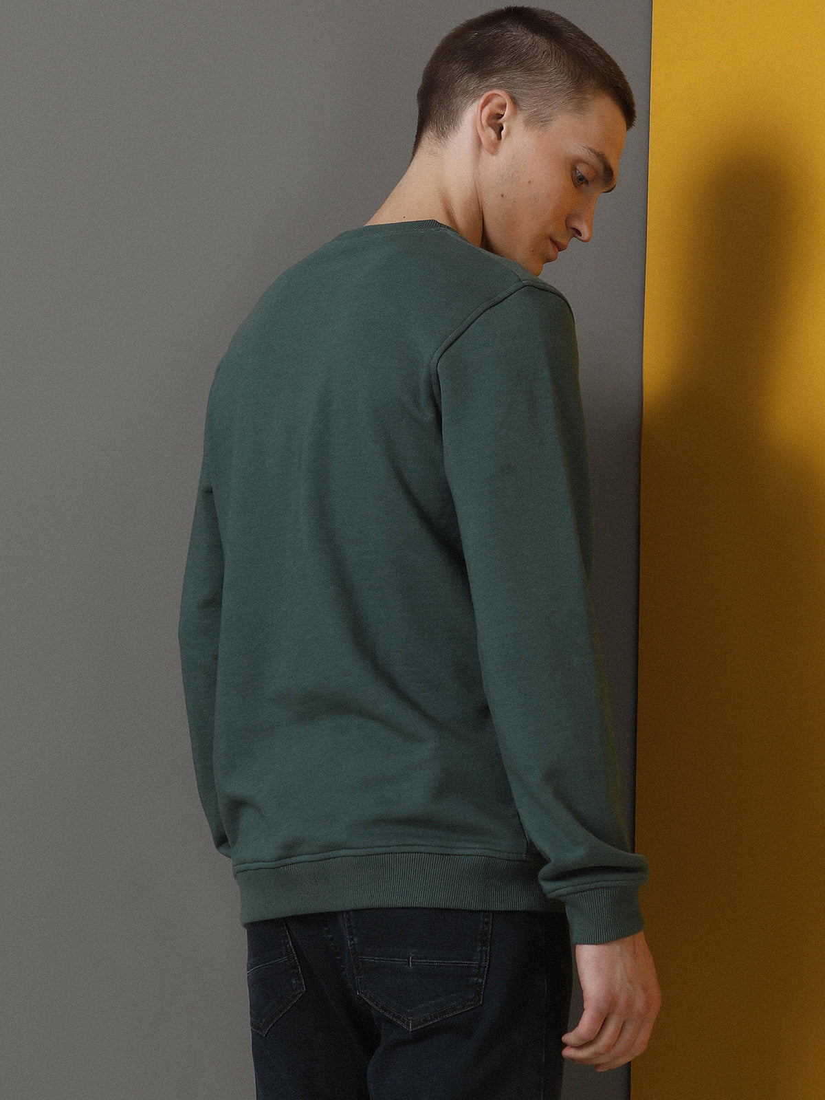 Yeşil Baskılı Sweatshirt
