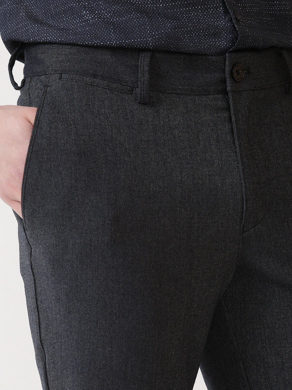 Lacivert Düz Dokuma Slim Fit Casual Pantolon