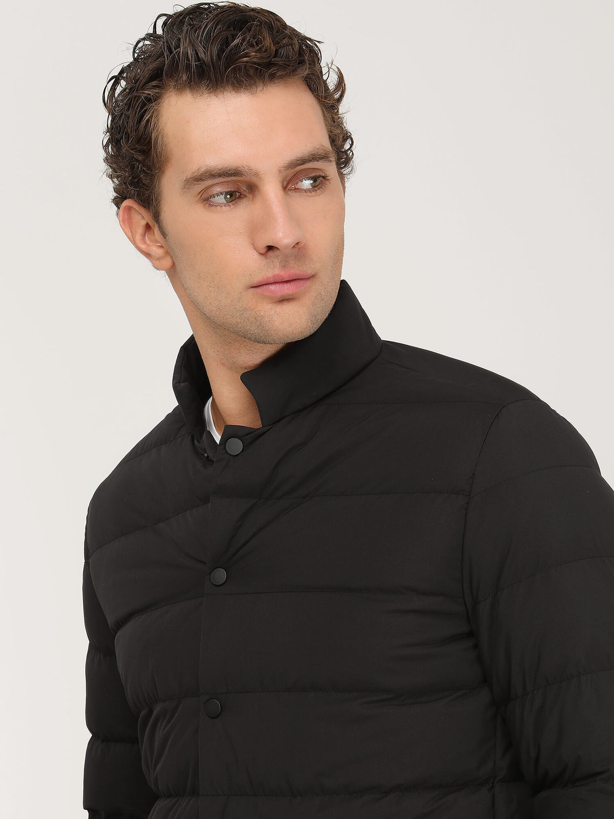Siyah Regular Fit Micro Jel Elyaflı Spor Ceket
