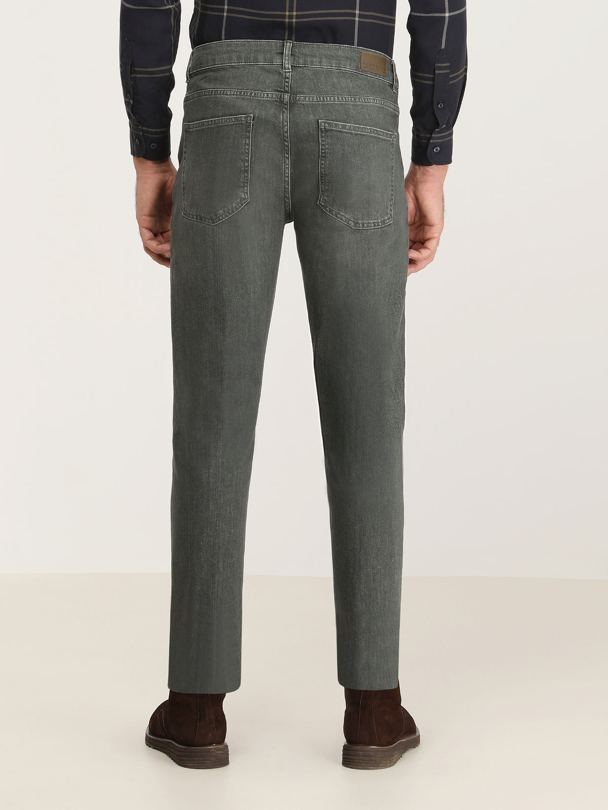 Haki Slim Fit Denim Pamuk Karışımlı Pantolon