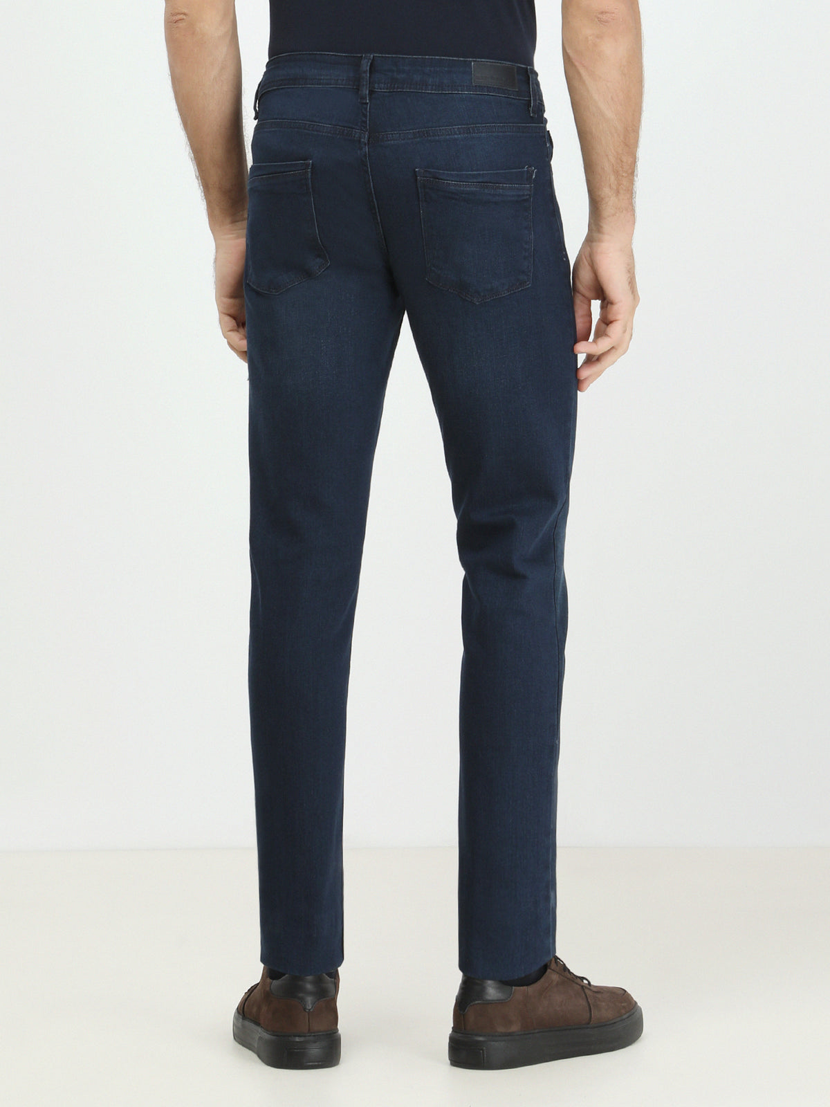 Lacivert Slim Fit Denim Pamuk Karışımlı Pantolon