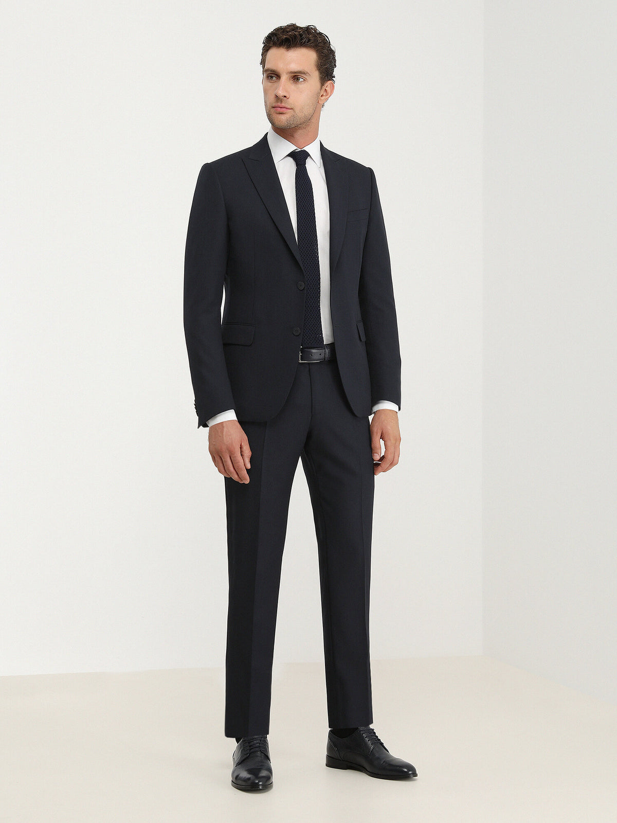 Lacivert Desenli Modern Fit Takım Elbise