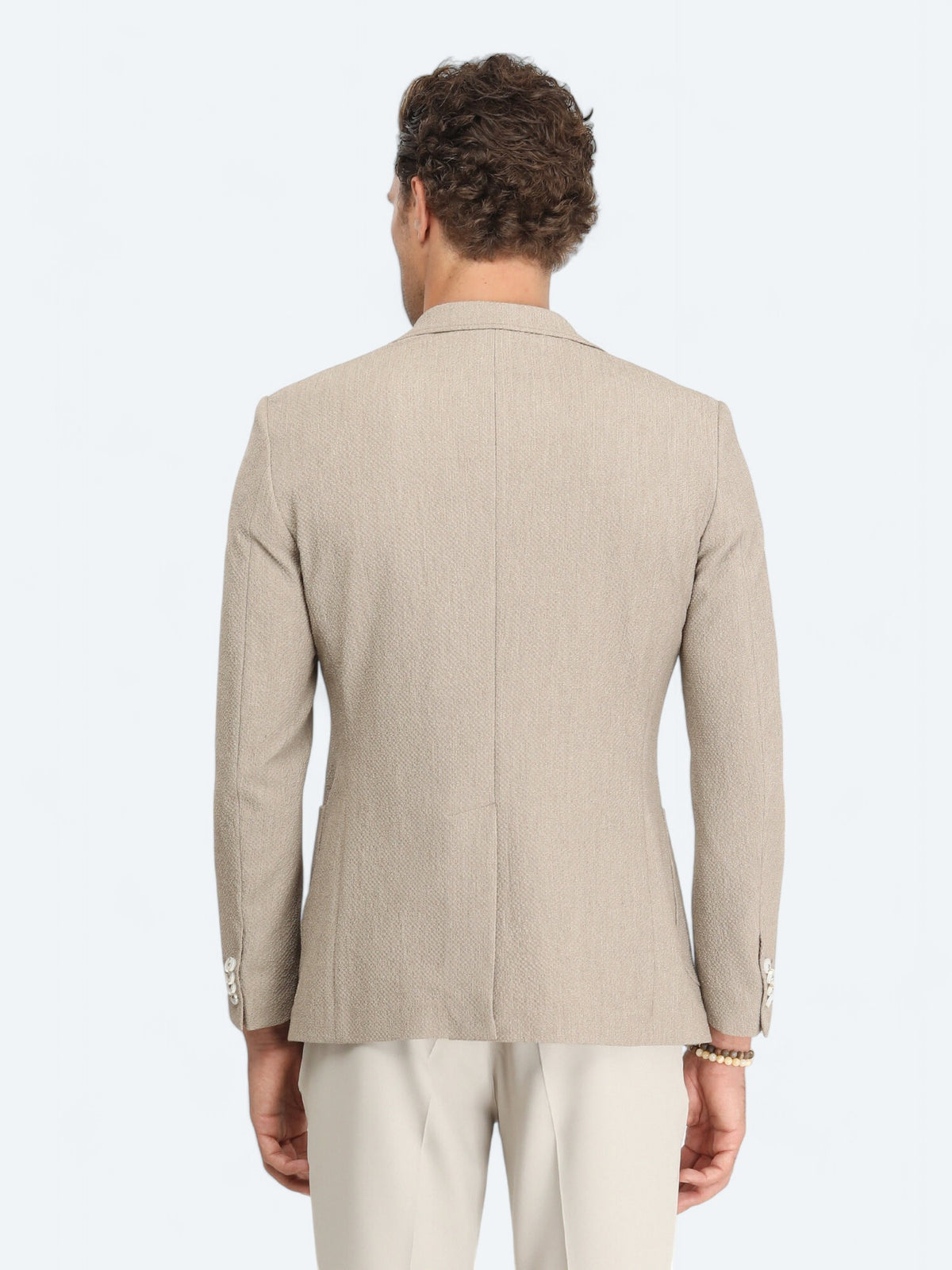 Vizon Desenli Modern Fit Ceket