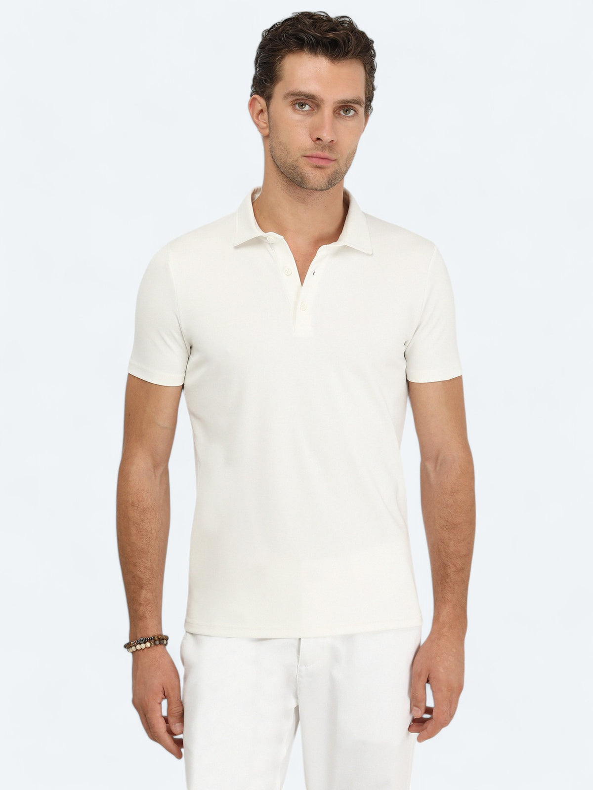 Ekru Polo Yaka T-Shirt