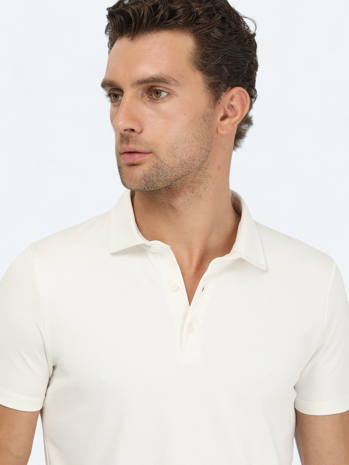 Ekru Polo Yaka T-Shirt