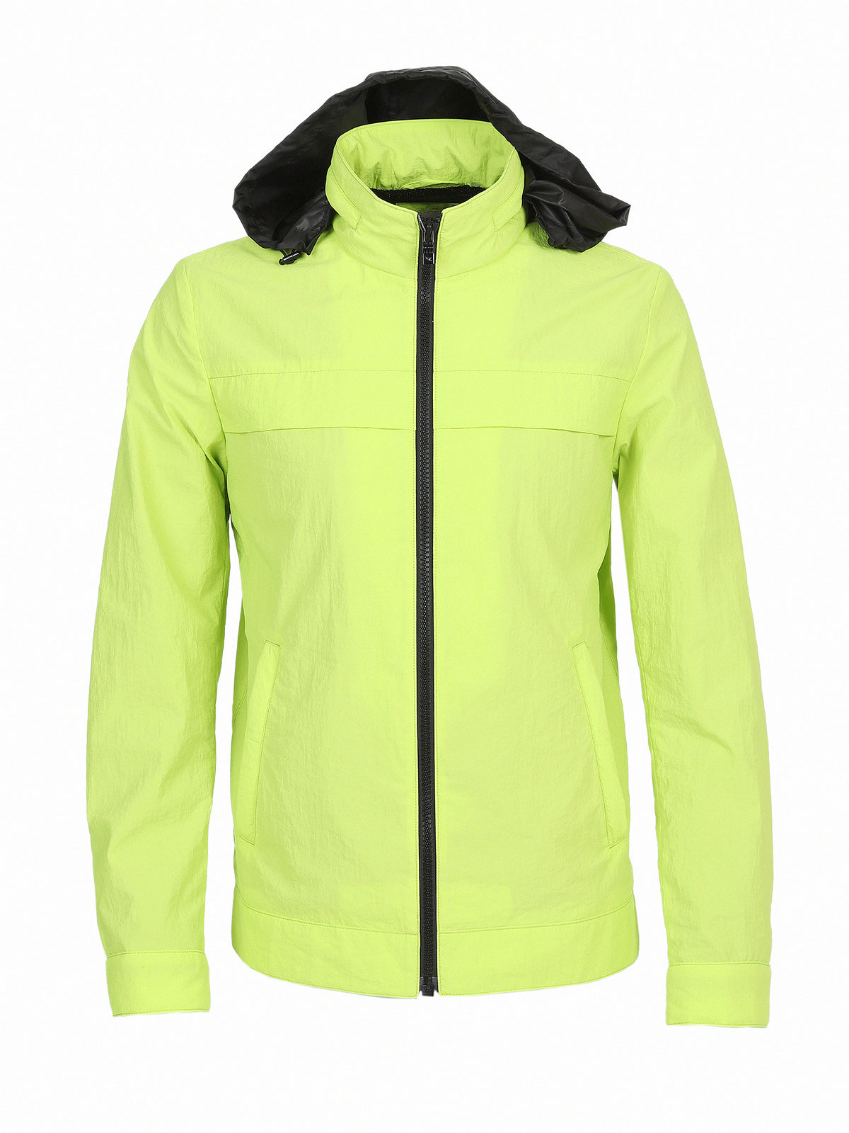 Sarı Regular Fit Kapüşonlu Casual Dokuma Mont