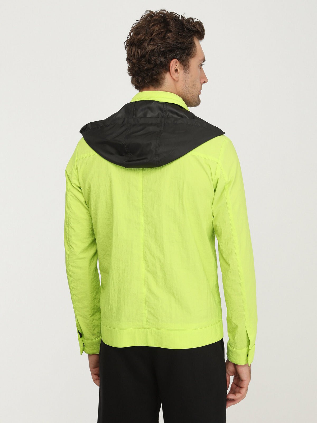 Sarı Regular Fit Kapüşonlu Casual Dokuma Mont
