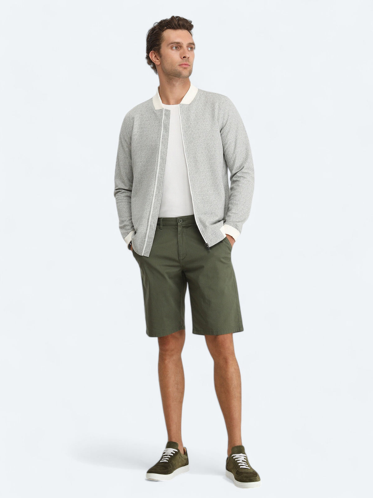 Haki Regular Fit Casual Örme Mont