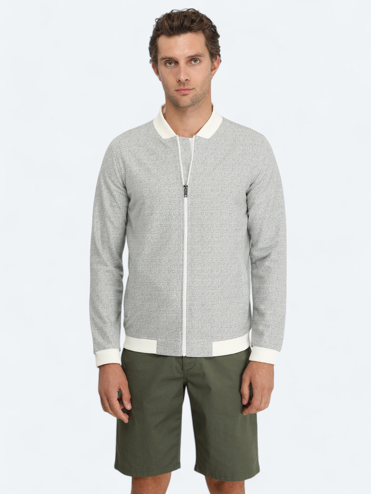 Haki Regular Fit Casual Örme Mont