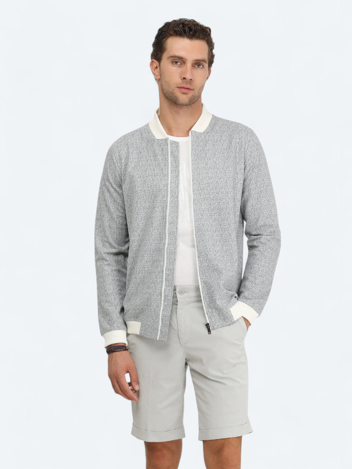 Lacivert Regular Fit Casual Örme Mont