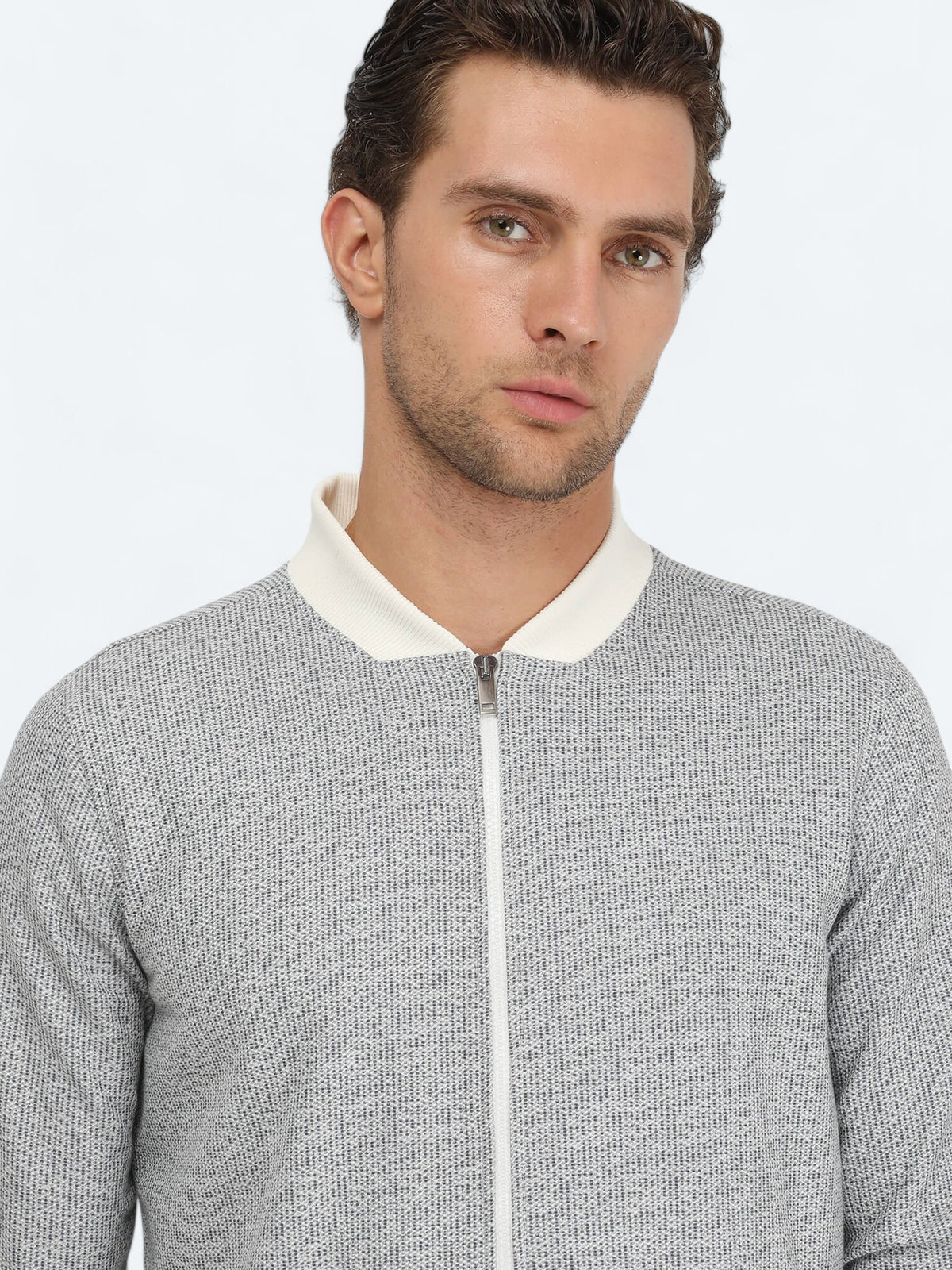 Lacivert Regular Fit Casual Örme Mont