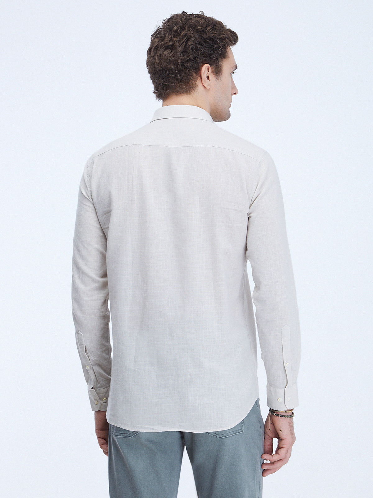 Taş Düz Regular Fit Uzun Dokuma Casual %100 Pamuk Gömlek