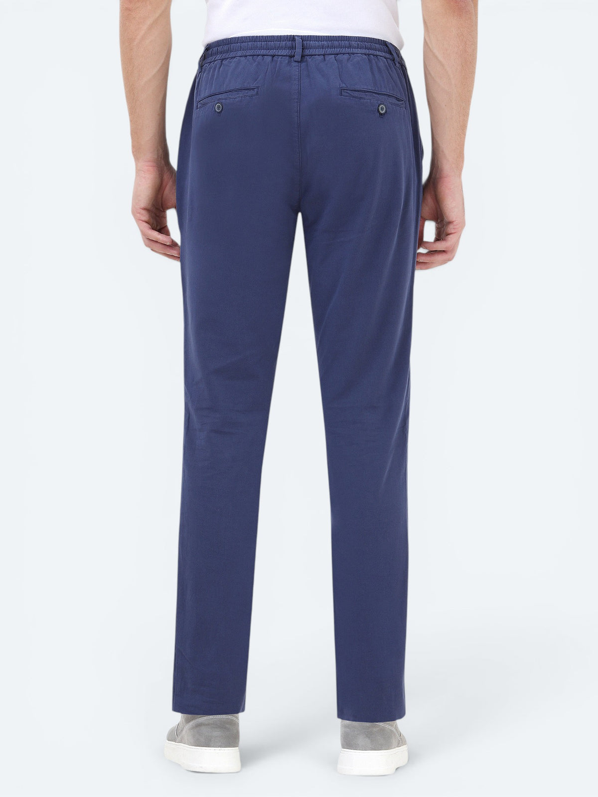 İndigo Dokuma Jogging Fit Casual Pamuk Karışımlı Pantolon