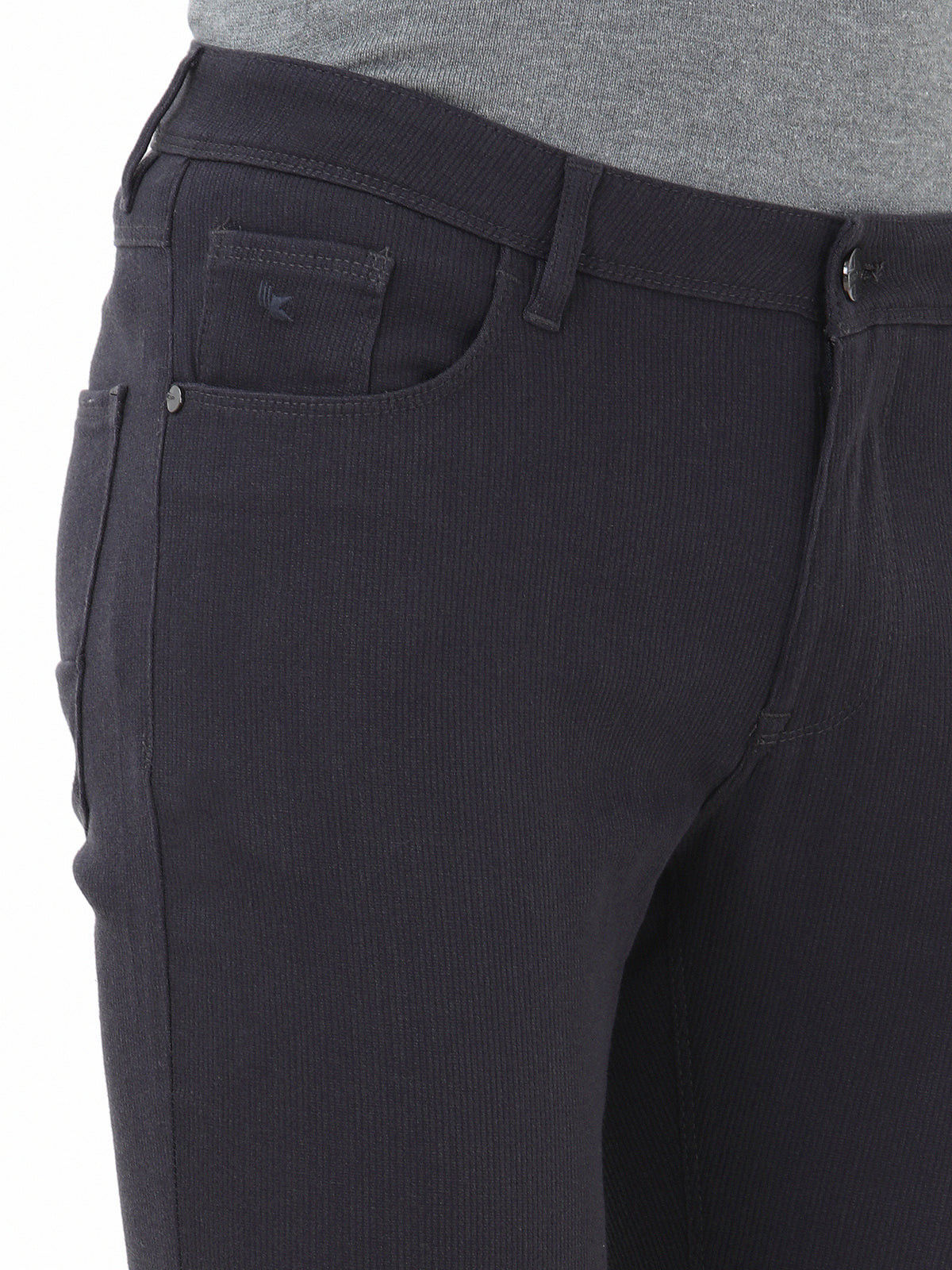 Antrasit Dokuma Slim Fit Casual Pamuk Karışımlı Pantolon