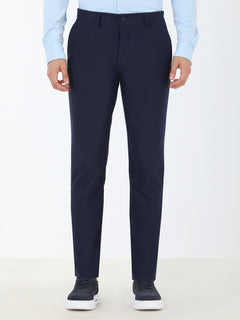 Koyu Lacivert Düz Dokuma Slim Fit Casual Pantolon