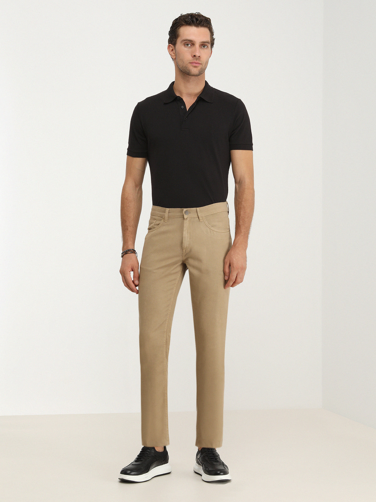 Deve Tüyü Dokuma Slim Fit Casual Pamuk Karışımlı Pantolon