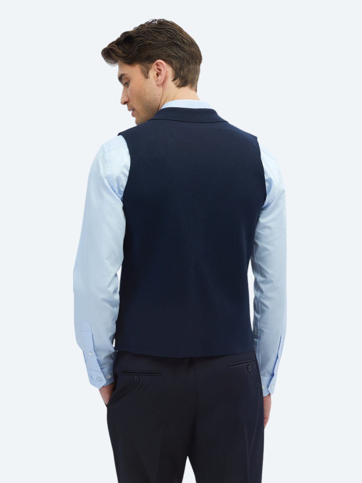 Lacivert Regular Fit Casual Örme Triko Yelek