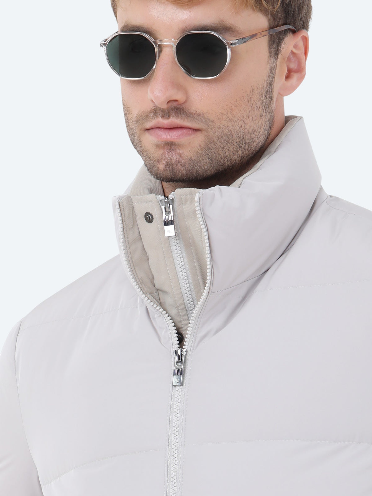 Taş Regular Fit Dik Yaka Casual Dokuma Mont