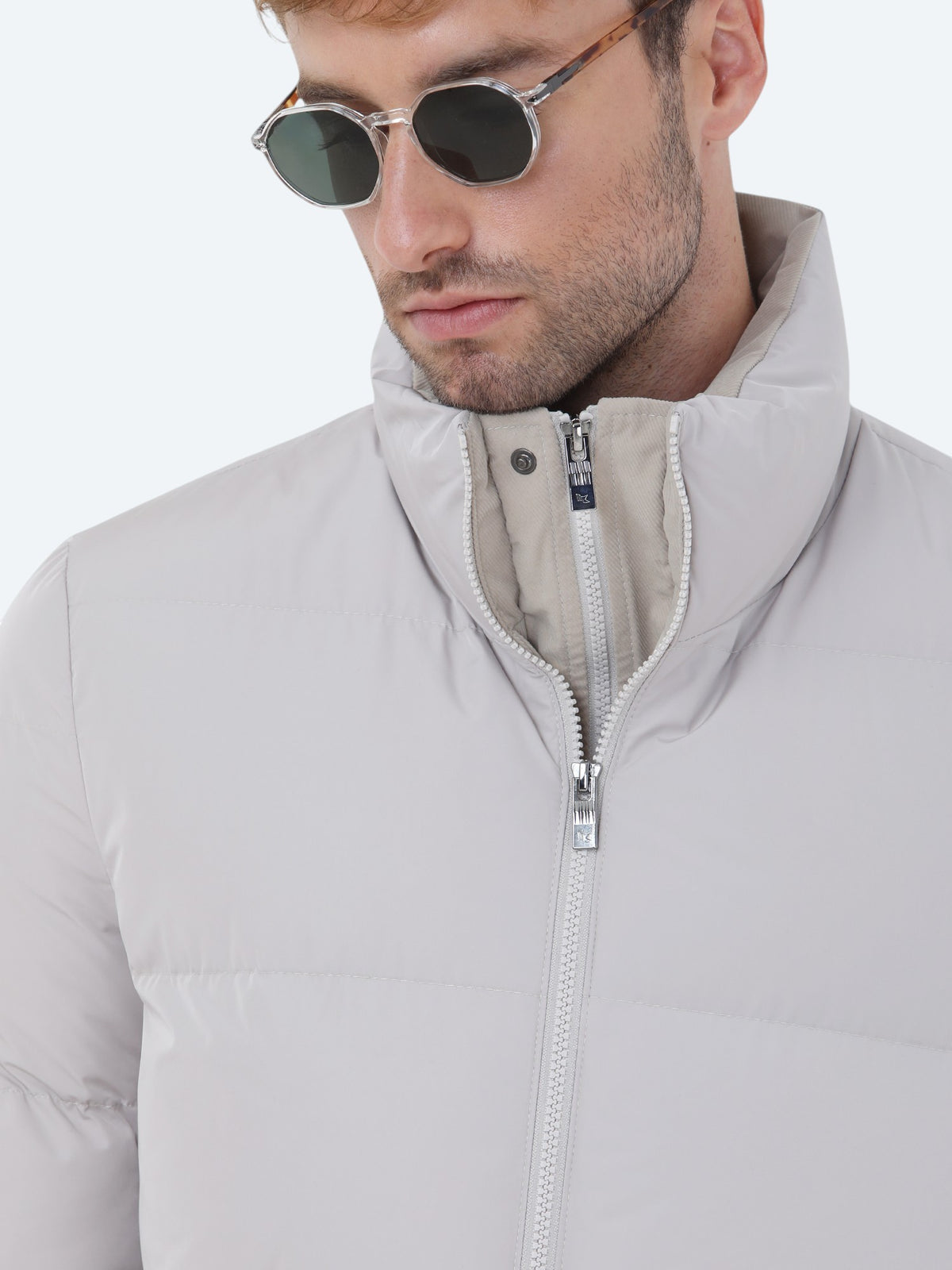 Taş Regular Fit Dik Yaka Casual Dokuma Mont