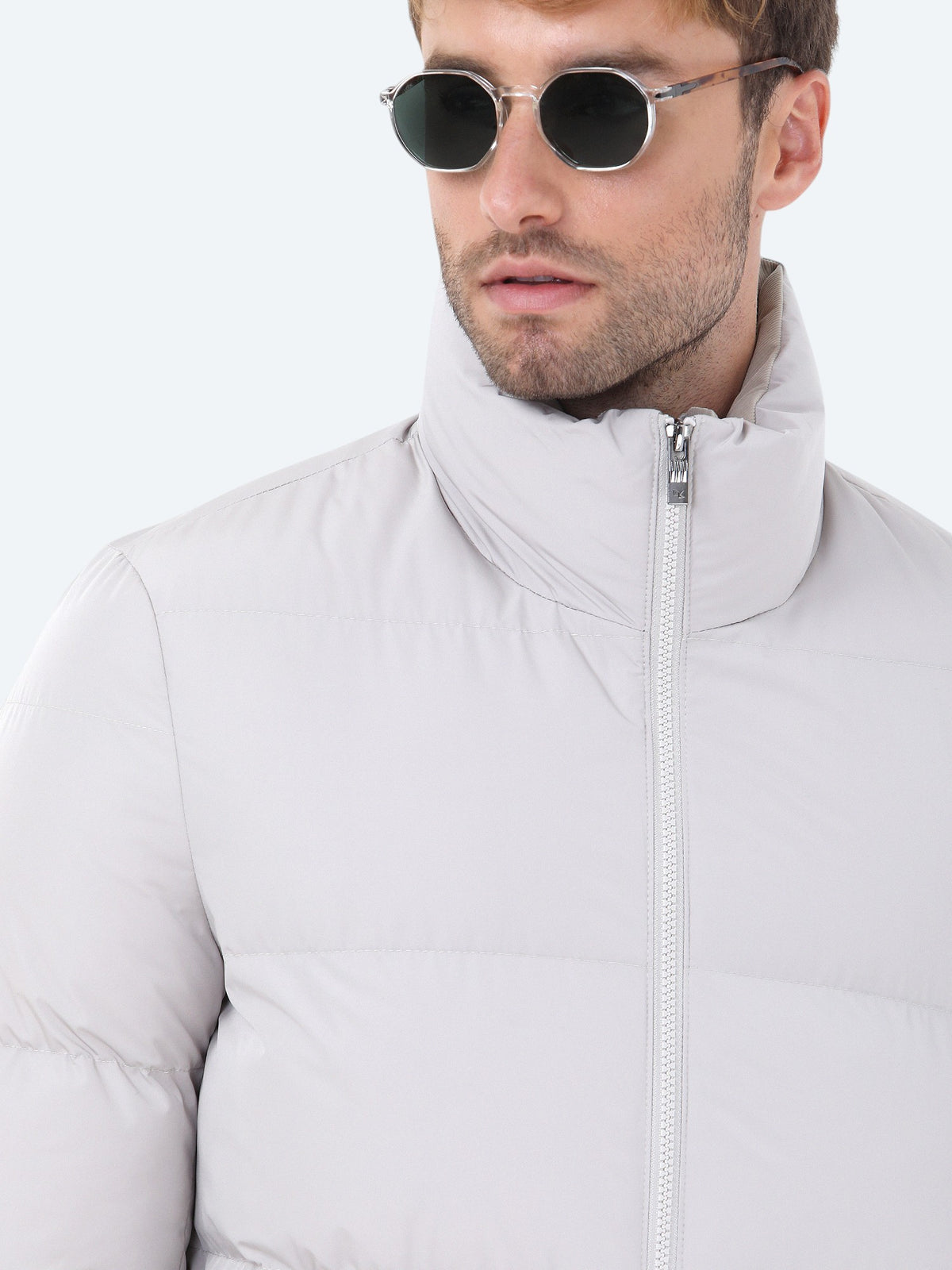 Taş Regular Fit Dik Yaka Casual Dokuma Mont