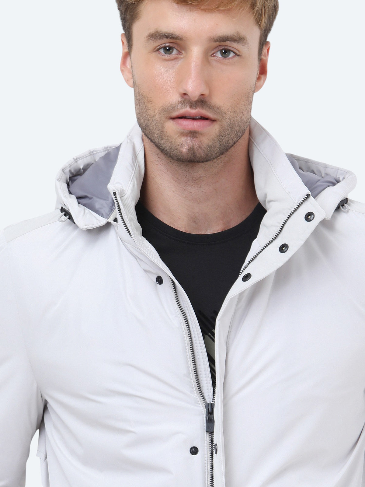 Taş Regular Fit Kapüşonlu Casual Dokuma Kaban