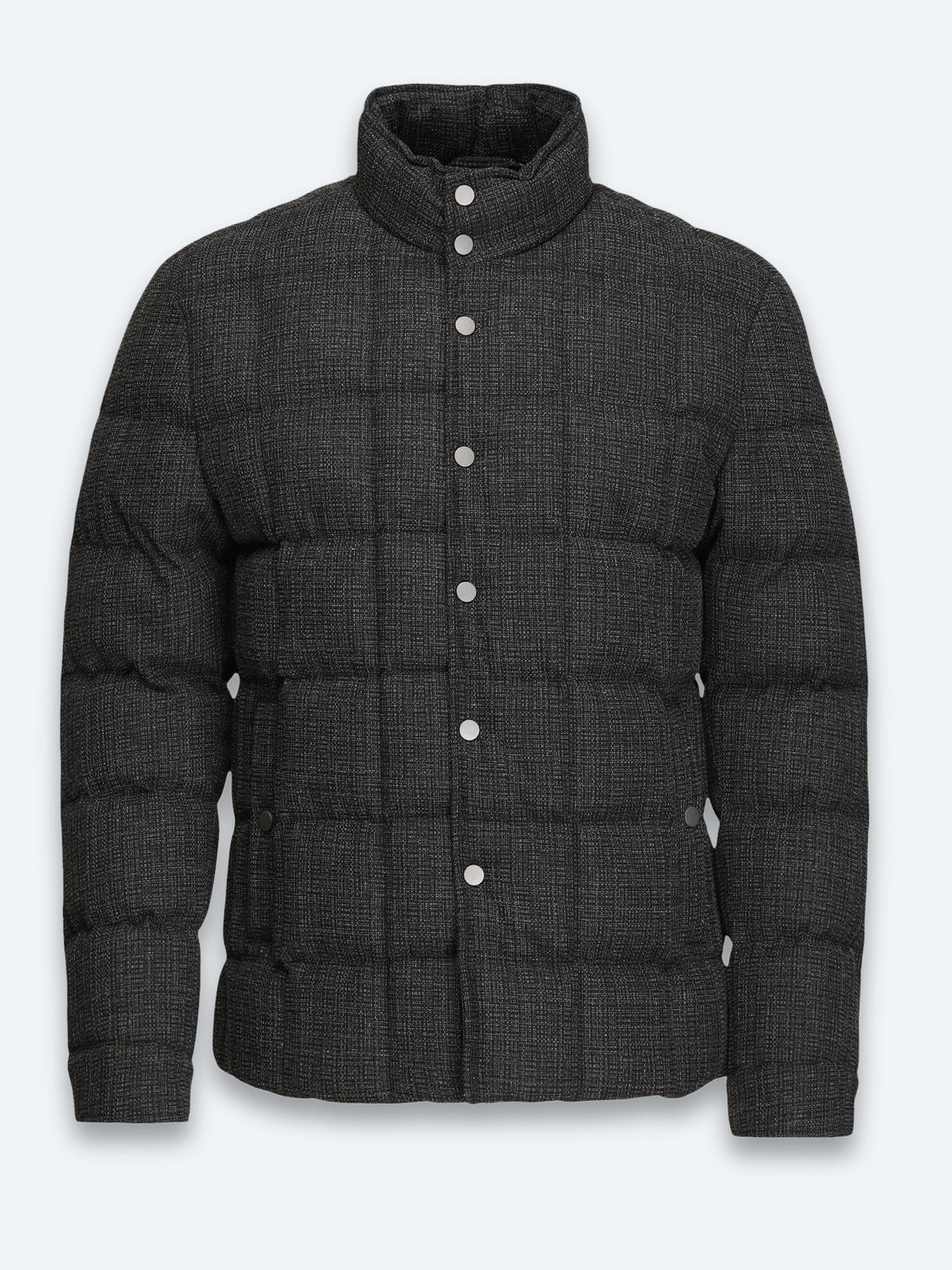 Antrasit Regular Fit Dik Yaka Casual Dokuma Mont
