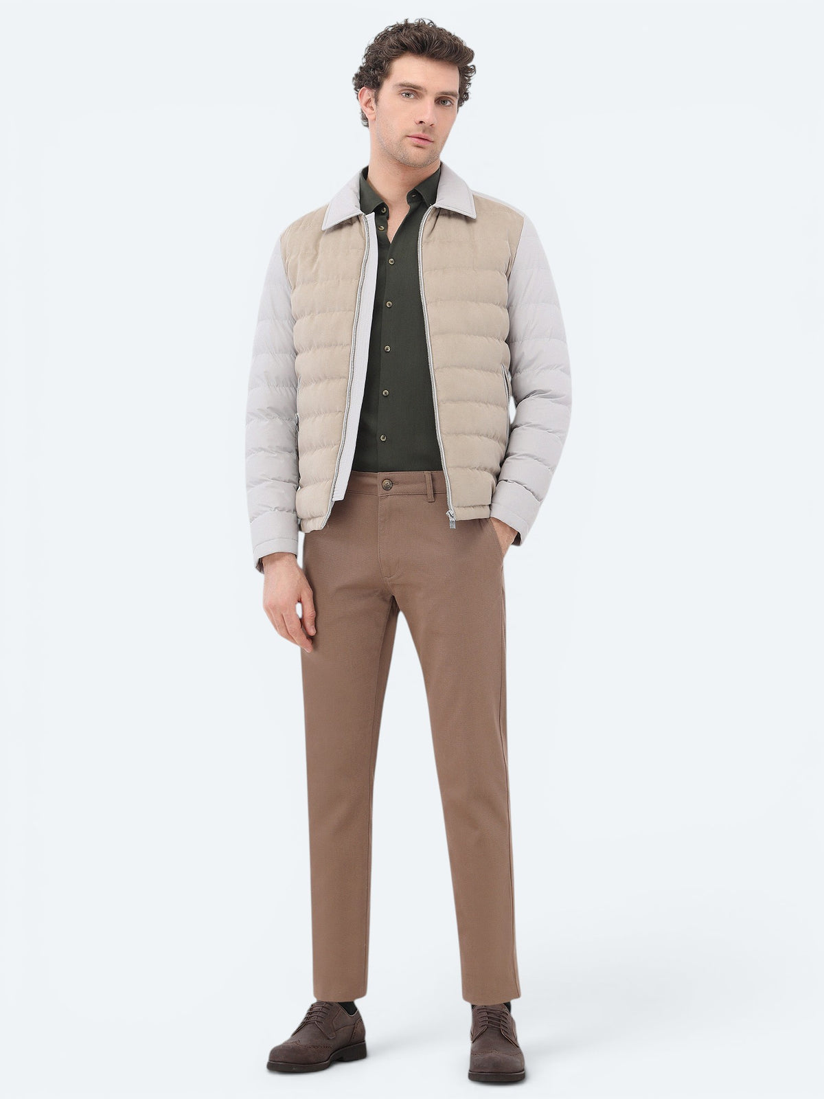 Taş Regular Fit Bebe Yaka Casual Dokuma Mont