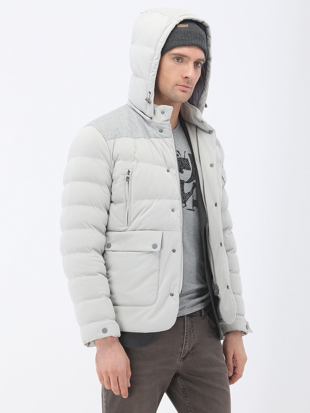 Açık Gri Regular Fit Micro Jel Elyaflı Spor Ceket