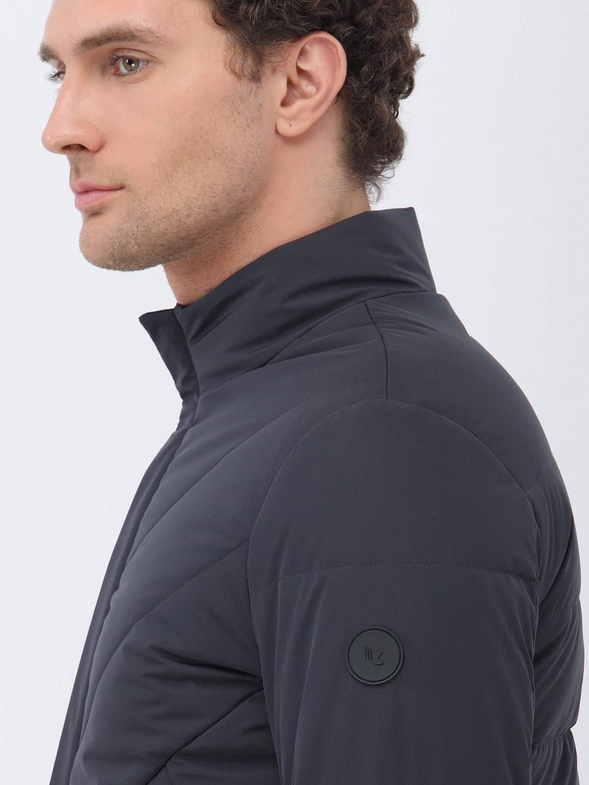 Antrasit Regular Fit Dik Yaka Casual Dokuma Mont
