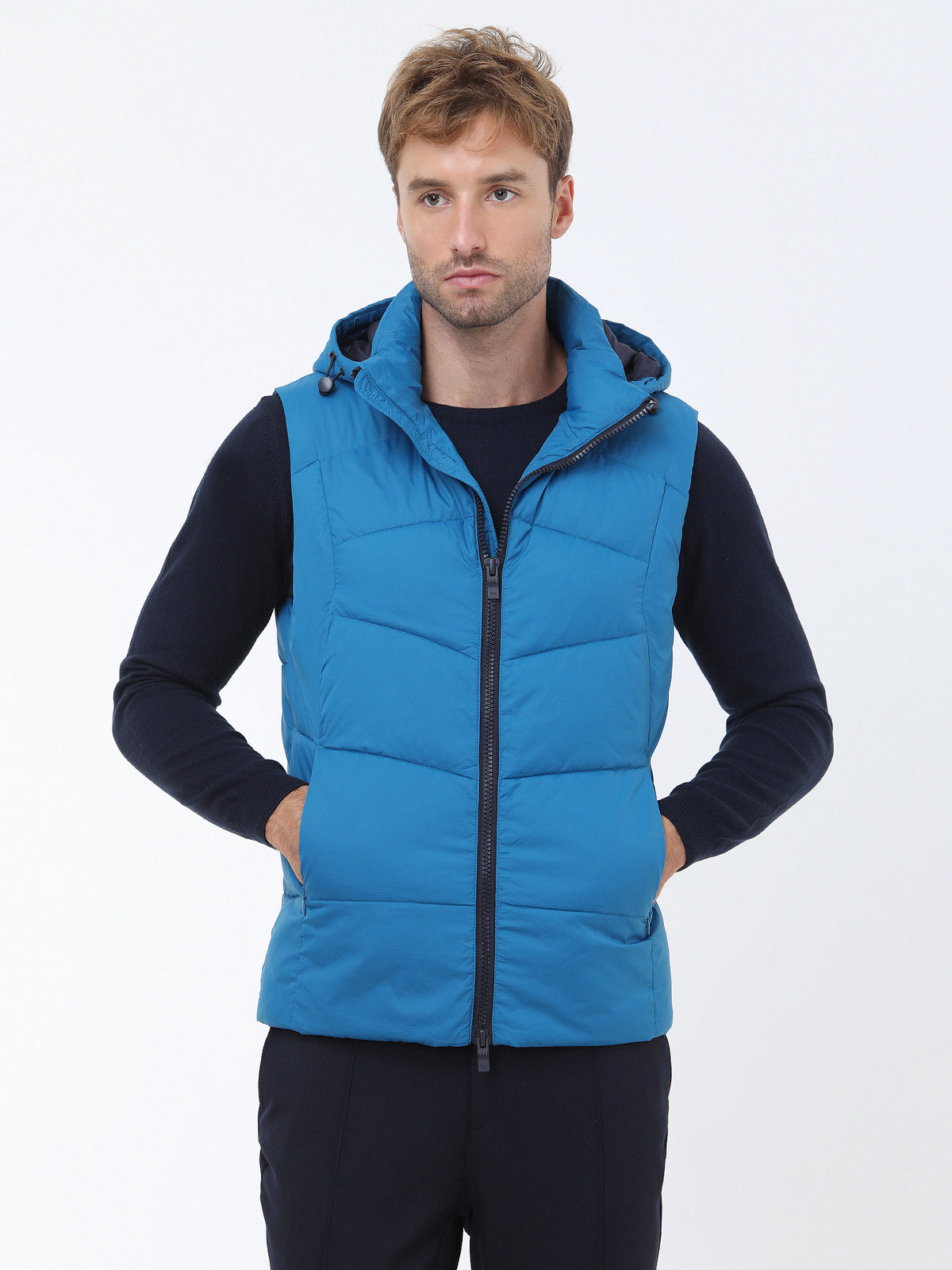Saks Regular Fit Kapüşonlu Casual Dokuma Spor Yelek