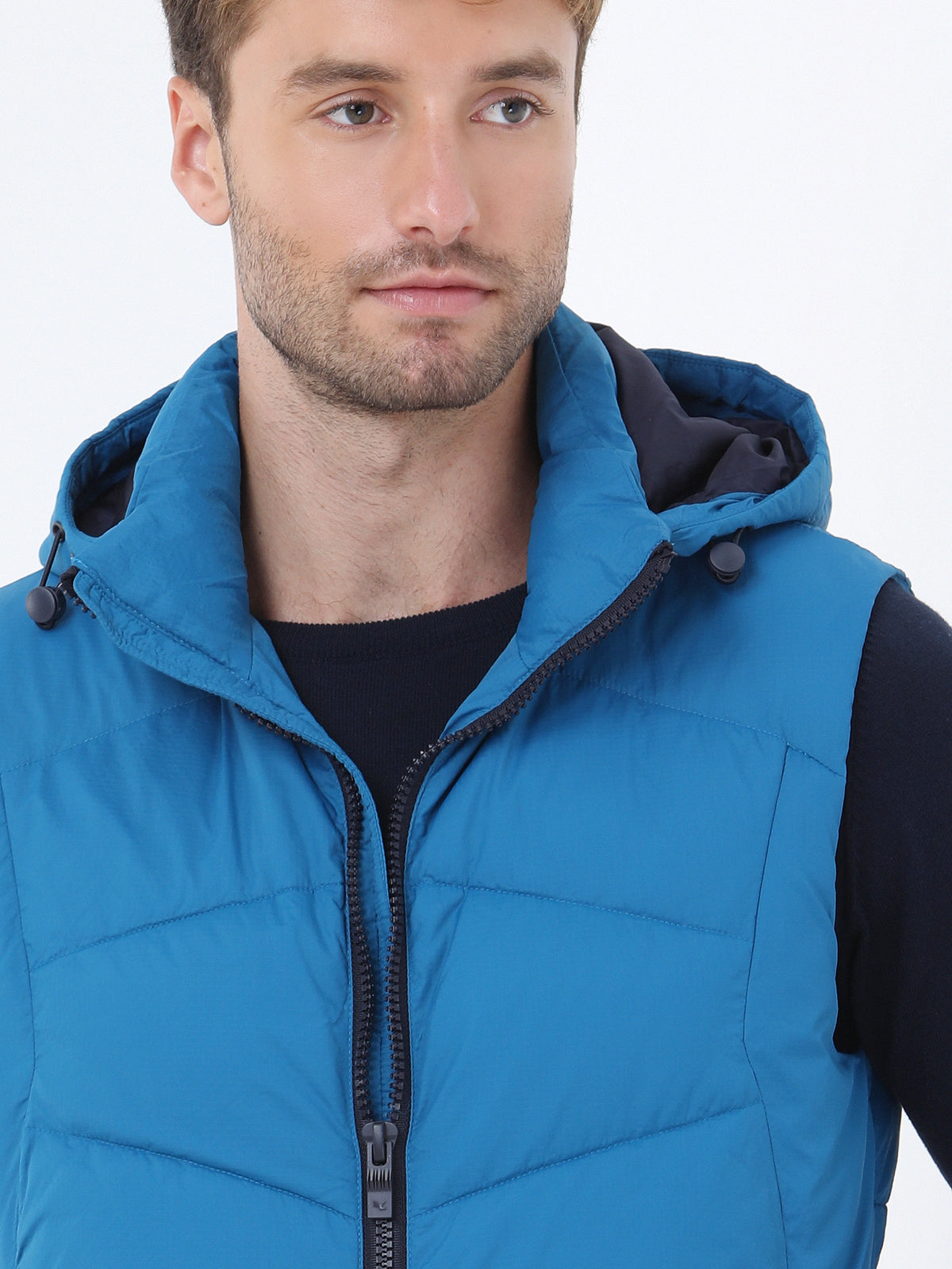 Saks Regular Fit Kapüşonlu Casual Dokuma Spor Yelek