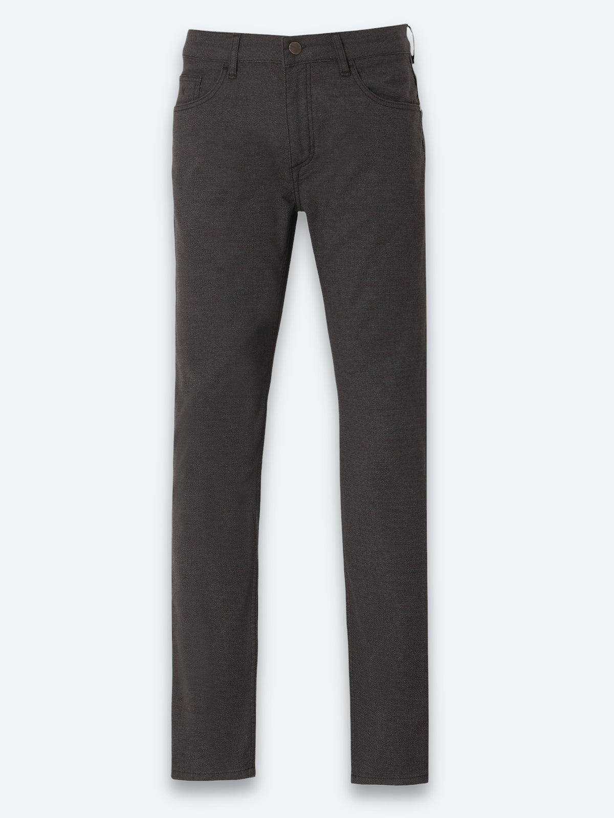 Kahverengi Dokuma Slim Fit Casual Pamuk Karışımlı Pantolon