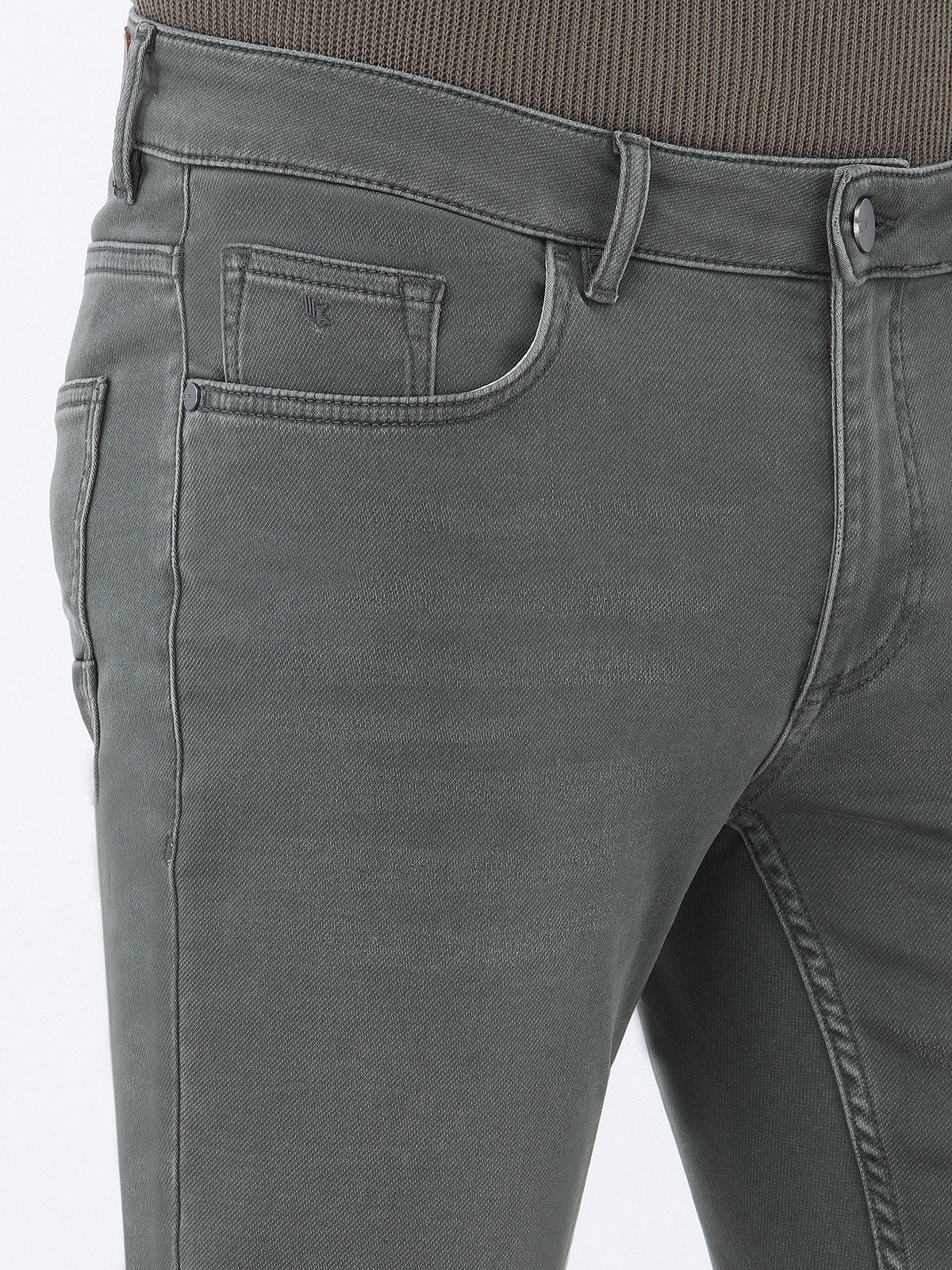 Haki Slim Fit Denim Pamuk Karışımlı Pantolon