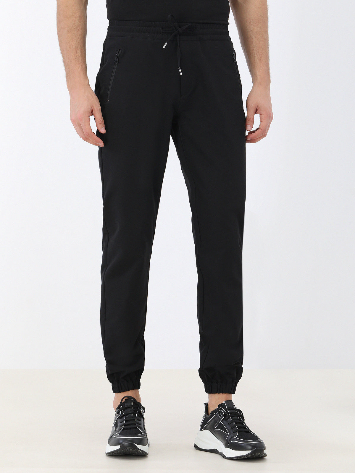 Siyah Örme Jogging Fit Casual Pantolon