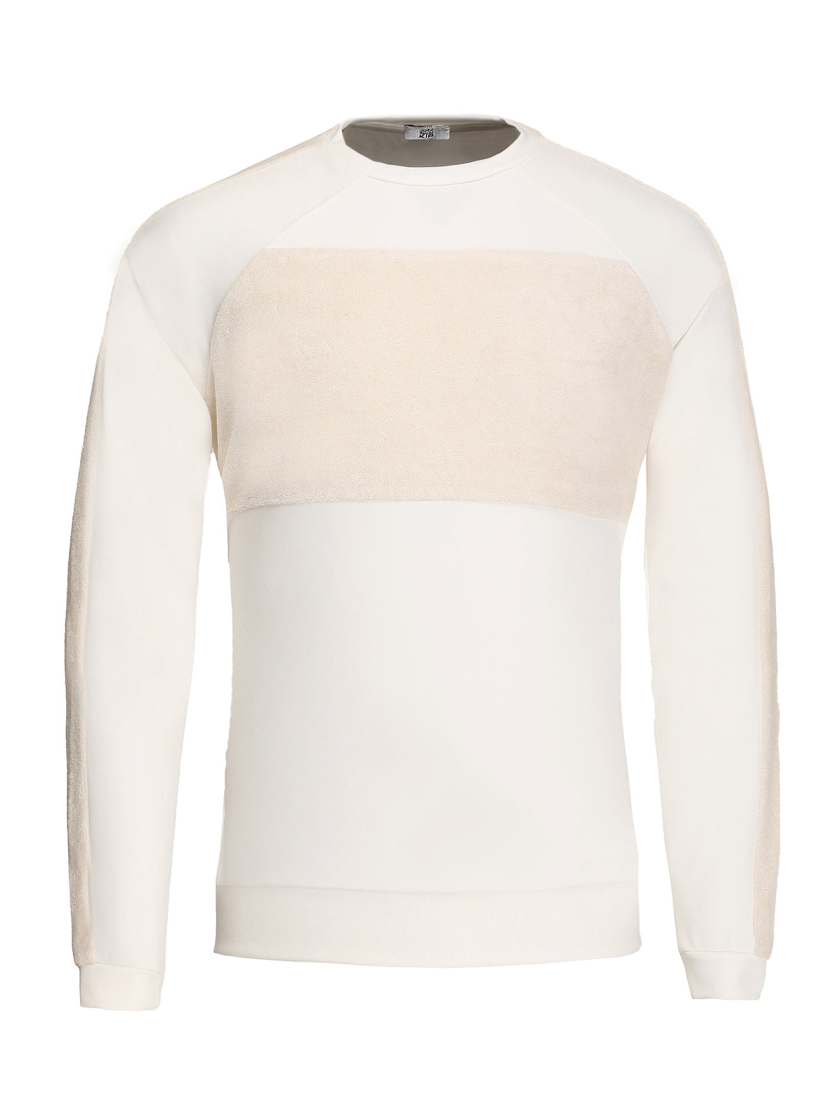 Ekru Bisiklet Yaka Sweatshirt