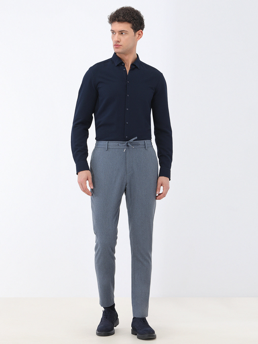 Mavi Düz Modern Fit Takım Elbise
