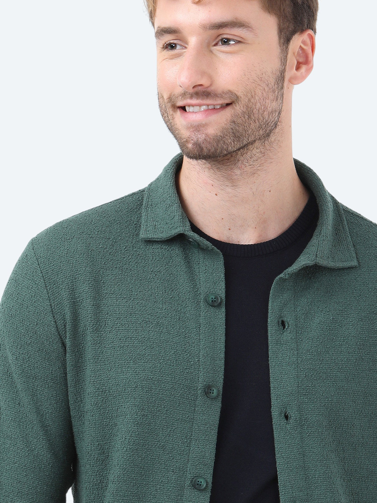 Yeşil Regular Fit Uzun Overshırt