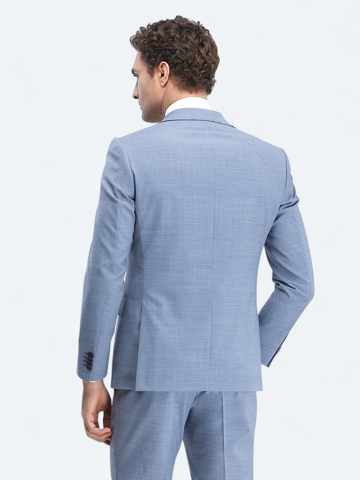 Mavi Mikro Modern Fit Yün Karışımlı Takım Elbise