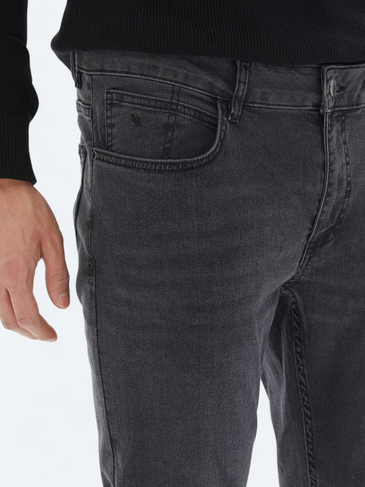 Koyu Gri Super Slm Fit Denim Pamuk Karışımlı Pantolon