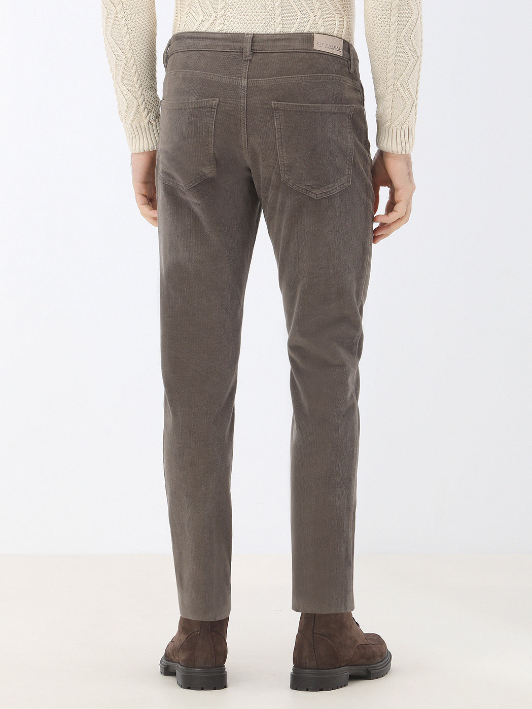 Vizon Dokuma Regular Fit Kadife Casual Pamuk Karışımlı Pantolon